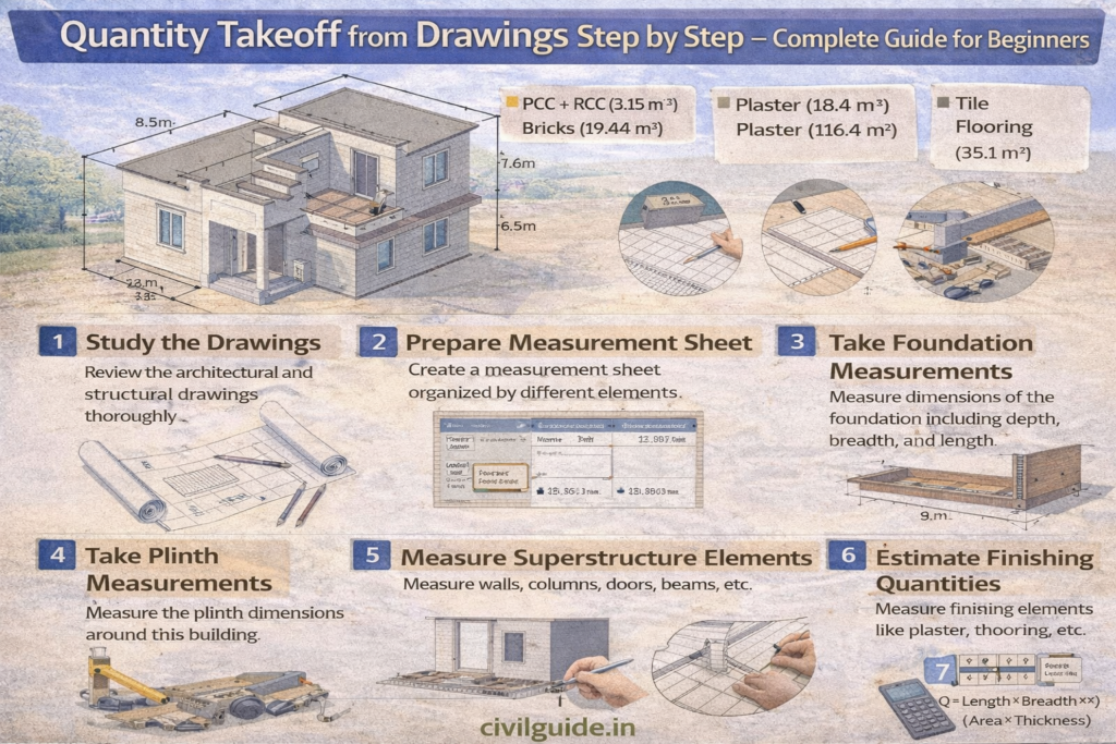 Quantity Takeoff from Drawings Step by Step