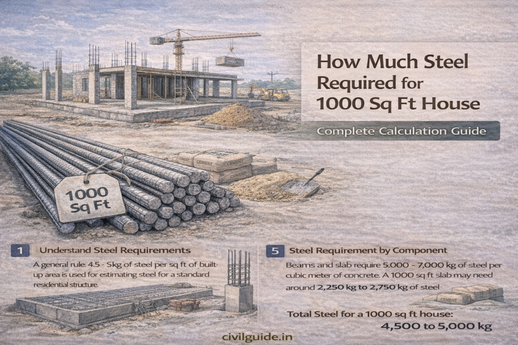 Steel Required for 1000 Sq Ft House