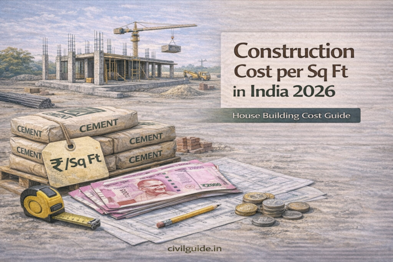 Construction Cost per Sq Ft in India