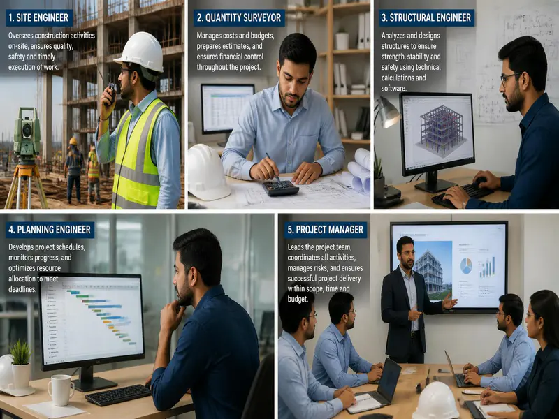 Civil engineering job roles and salary opportunities