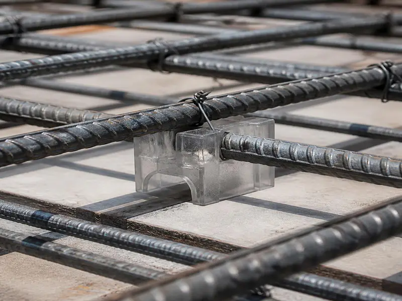 Concrete cover block installation for structural durability