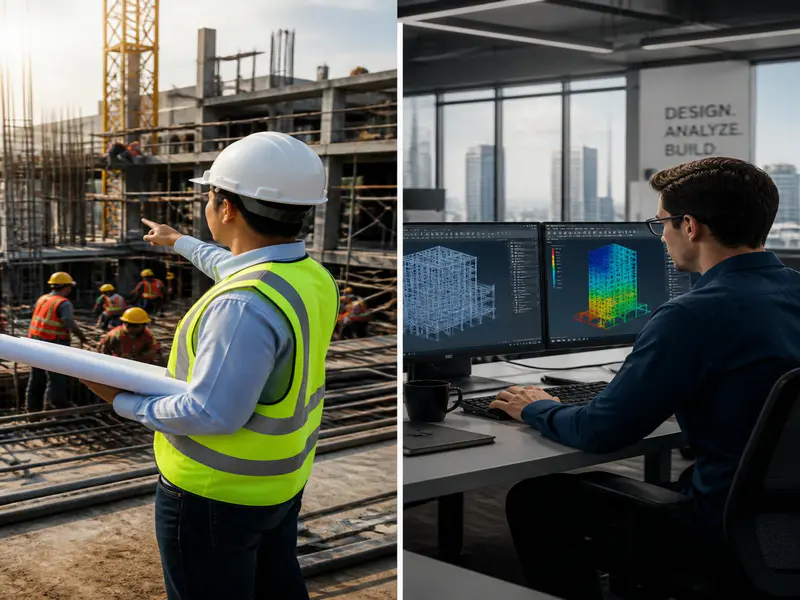 Difference between civil engineering diploma site work and btech office design