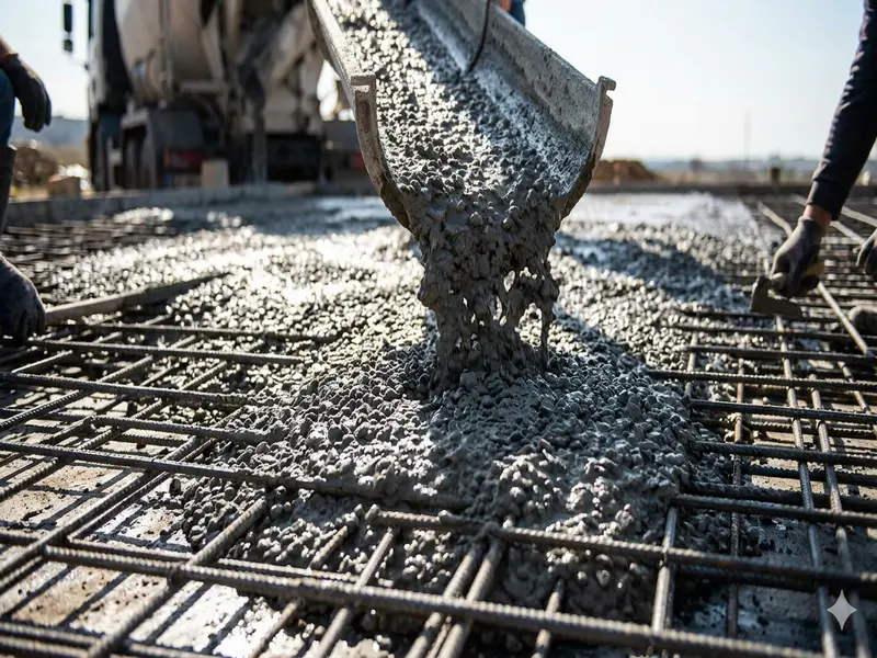 Estimating concrete materials volume for slab casting