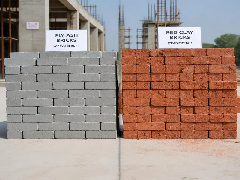 Fly ash bricks vs red clay bricks for low budget house construction