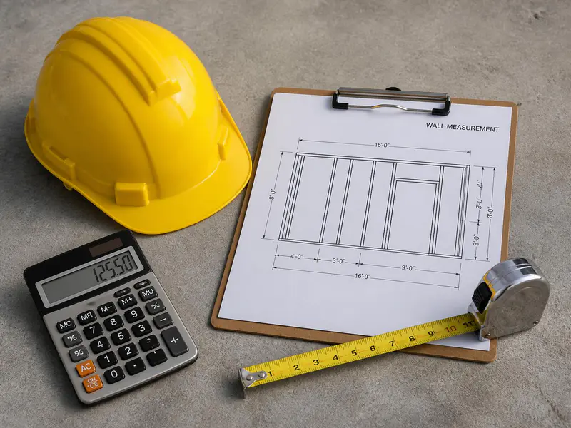 Plastering material calculation steps