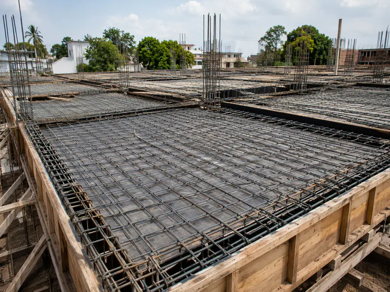 Reinforced cement concrete slab and beam shuttering work
