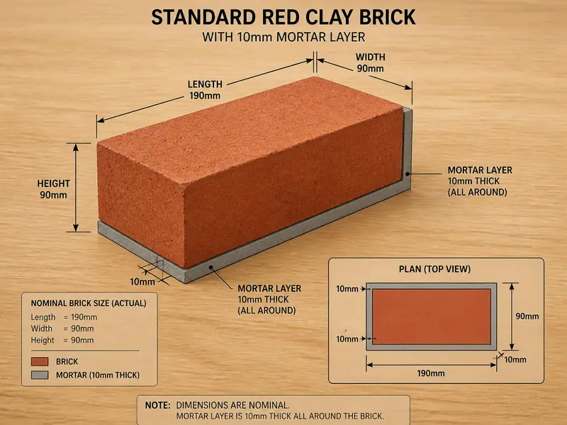Standard vs Nominal brick size dimensions