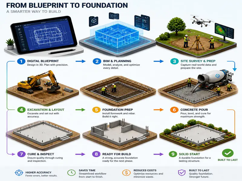 Step by step quantity takeoff workflow from blueprint to site execution