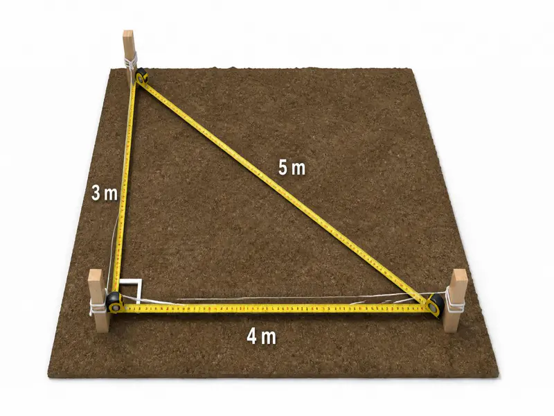 3-4-5 right angle method for room layout marking