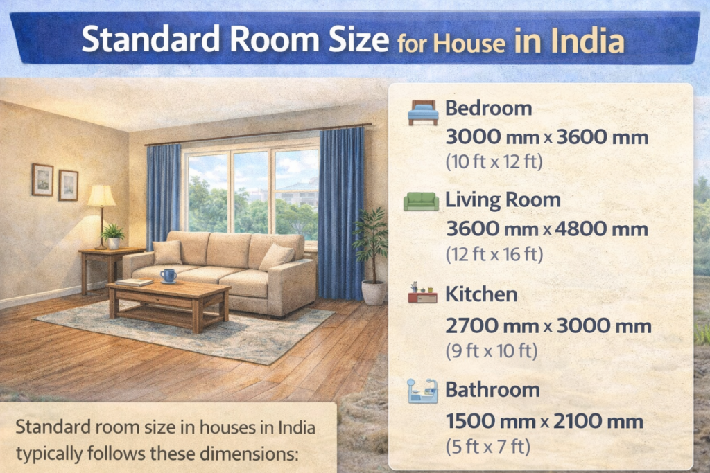 Standard Room Size for House in India
