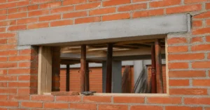 Lintel Beam in Construction Above Window Opening
