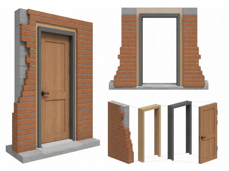 Masonry rough opening vs door frame size calculation
