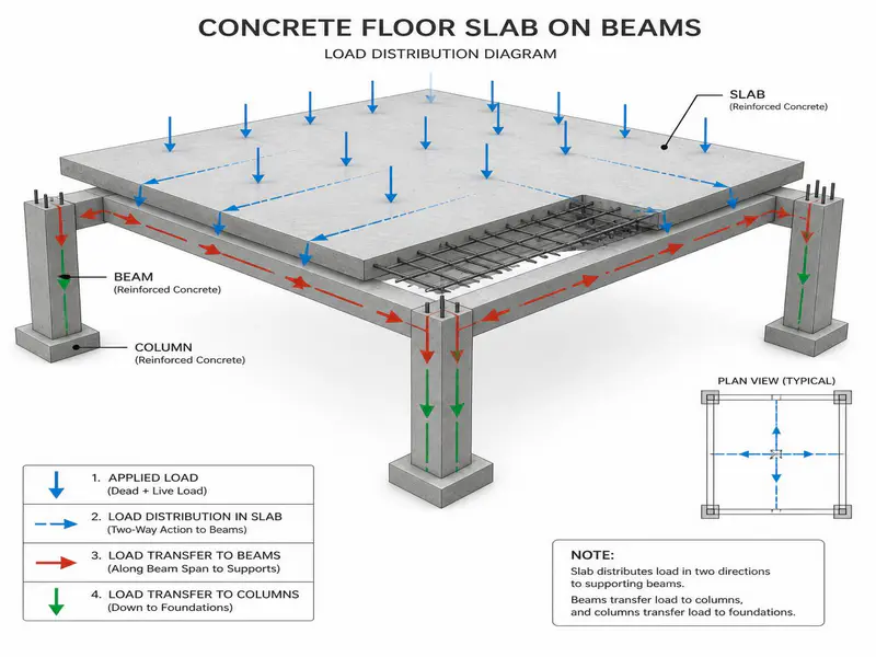 One-Way and Two-Way RCC Slab structural layout