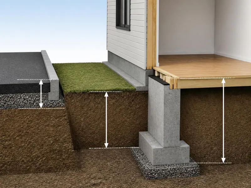 Standard plinth height from road level