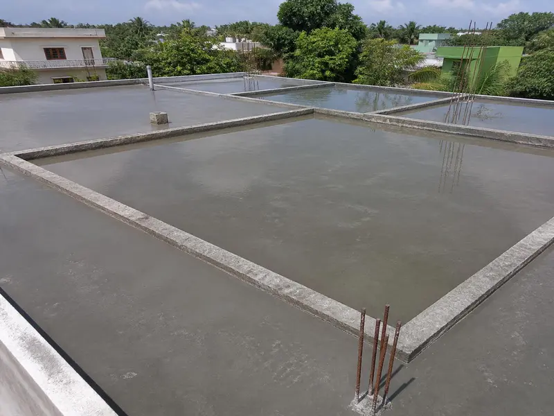Water ponding curing method for concrete RCC slab