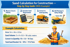 Sand Calculation for Construction – Step-by-Step Guide (With Example)