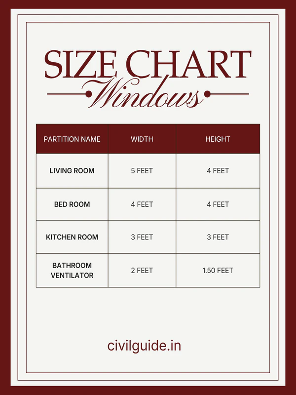 Standard Window Size for House in India