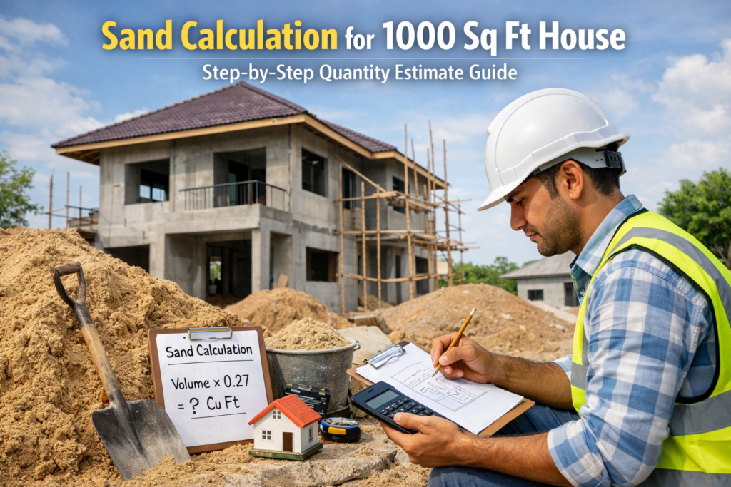 sand calculation for 1000 sq ft house