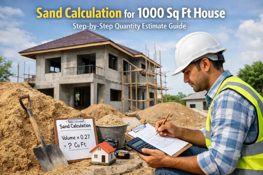 sand calculation for 1000 sq ft house