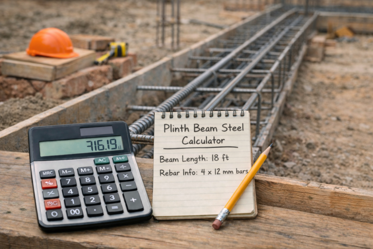 plinth beam steel calculation
