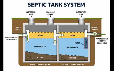 septic tank size calculation for house
