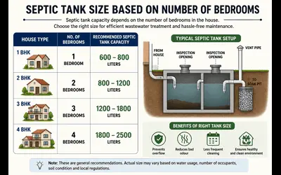 septic tank size calculation for house