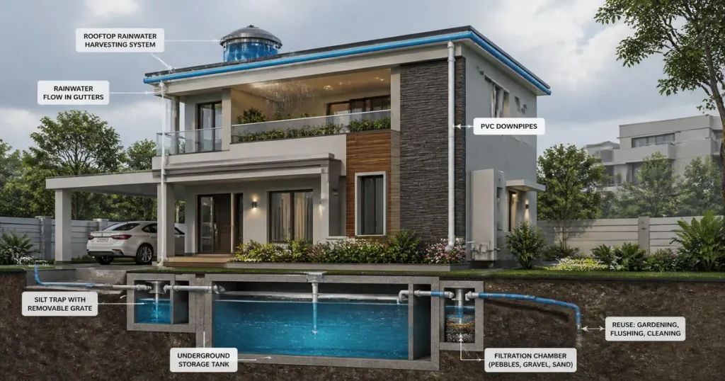 Rainwater Harvesting System for Residential Buildings