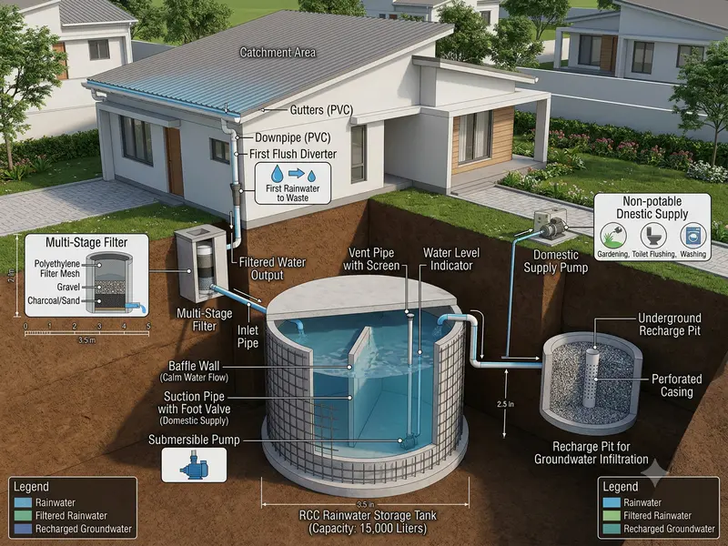Rainwater Storage Tank for House