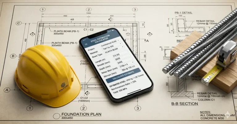 plinth beam steel calculation