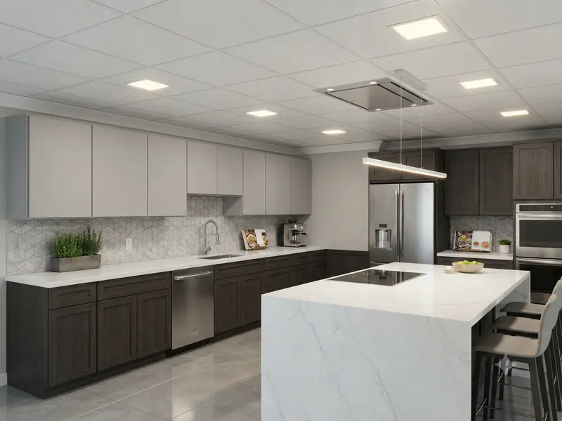 PVC false ceiling used in kitchen