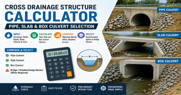 cross drainage structure calculator